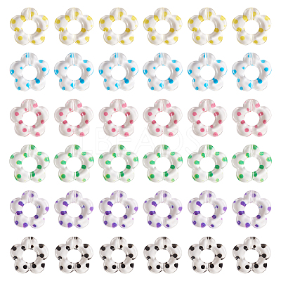 48Pcs 6 Colors Transparent Plastic Bead Frame KY-TA0001-26-1
