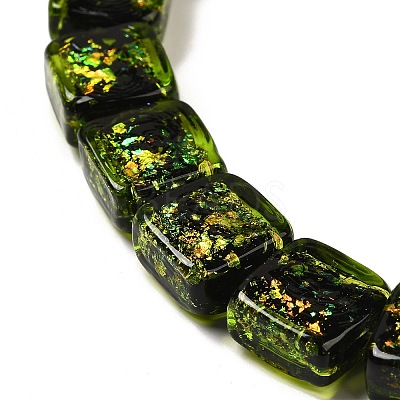 Handmade Dichroic Foil Glass Beads Strands DICH-U001-07B-1