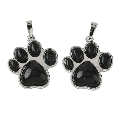 Natural Obsidian Pendants X-G-B194-02P-07-1