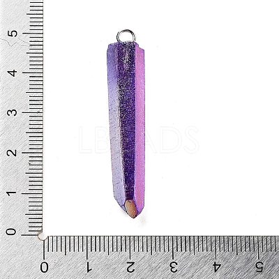 Electroplated Natural Quartz Pendants G-P315-B01-01P-1
