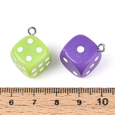 6 Facets Opaque Acrylic Pendants OACR-N148-02-1