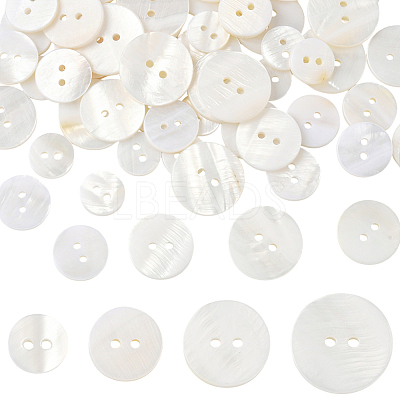60Pcs 4 Styles Shell Buttons BUTT-SP0001-17-1