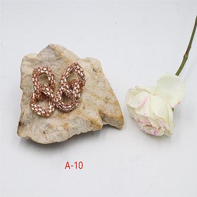 Alloy & Glass Dangle Stud Earrings FS-WG3D9CC-11-1