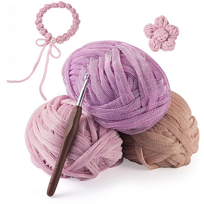 3 Skeins 3 Colors Polyester Yarn DIY-MB0002-06C-1