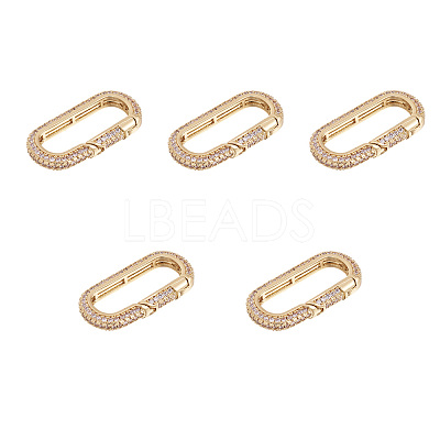 Brass Micro Pave Clear Cubic Zirconia Spring Gate Rings ZIRC-E164-06G-1