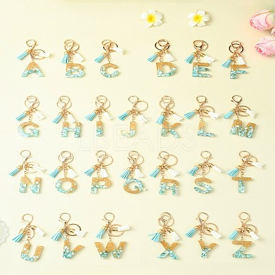 Transparent Epoxy Resin Pendant Keychains KEYC-FS00022-04-1