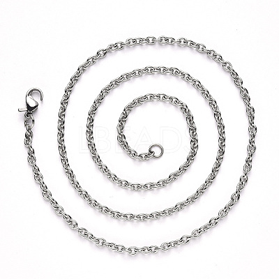 Non-Tarnish 304 Stainless Steel Cable Chain Necklace NJEW-S420-007C-P-1