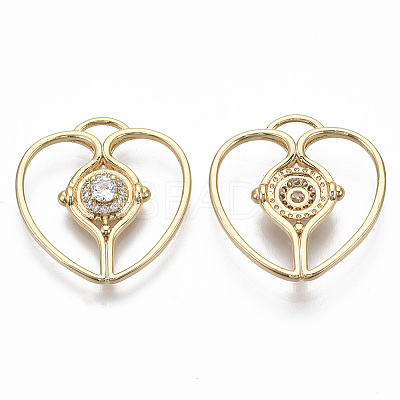 Brass Micro Pave Cubic Zirconia Pendants KK-R130-027G-NF-1