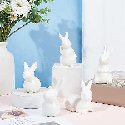 5Pcs 5 Style Porcelain Display Decoration AJEW-GL0002-01-1