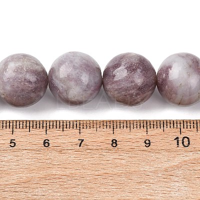 Natural Lepidolite/Purple Mica Stone Beads Strands G-A310-A01-16mm-1