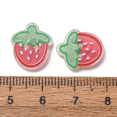 2-Hole Printed Opaque Resin Buttons RE-CBA2C75-04E-1