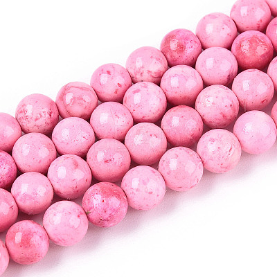 Dyed Synthetic Fossil Beads Strands G-T139-6mm-66C-1