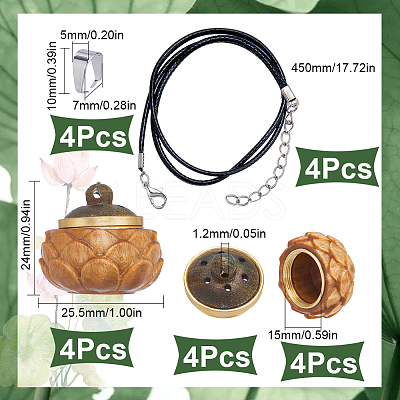 DIY Locket Necklace Making Kit WOOD-SC0001-58A-1