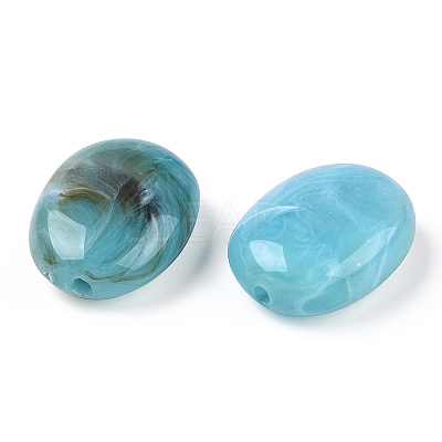 Oval Imitation Gemstone Acrylic Beads OACR-R047-13-1
