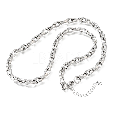 5.5MM 304 Stainless Steel Twisted Oval Link Chain Necklaces for Man and Women SA-CBAB767-18C-P-1