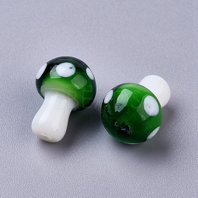 Mushroom Handmade Lampwork Beads X-LAMP-R116-19-1