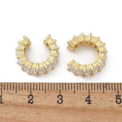 Cubic Zirconia Tennis Cuff Earrings EJEW-K093-09G-05-1