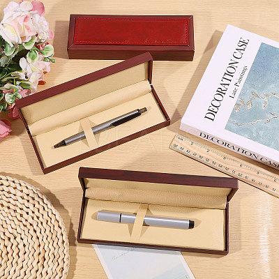 Rectangle PU Leather Single Pen Storage Boxes AJEW-WH0886-10-1