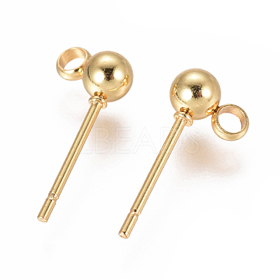 304 Stainless Steel Ear Stud Components X-STAS-F227-18B-G-1