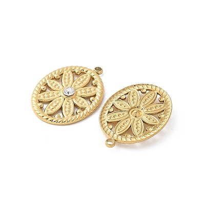 304 Stainless Steel Rhinestone Pendants STAS-Z122-46G-1