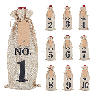 Flax Drawstring Bags ABAG-WH0005-27-1