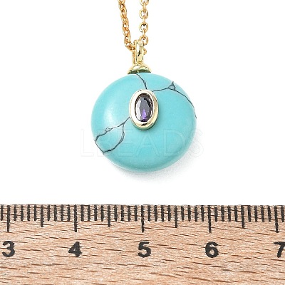 Natural & Synthetic Mixed Stone Geometric Pendant 304 Stainless Steel Cable Chain Necklaces NJEW-JN06675-1