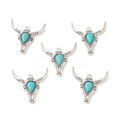 Synthetic Turquoise Pendants FIND-TADZ0001-04AS-1