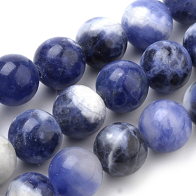 Natural South Africa Sodalite Beads Strands G-S259-35-8mm-1