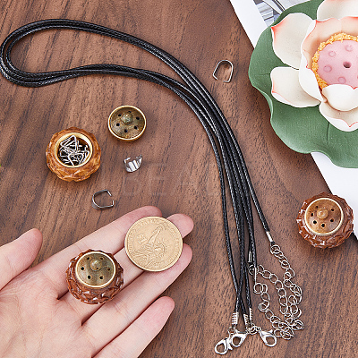 DIY Locket Necklace Making Kit WOOD-SC0001-58A-1