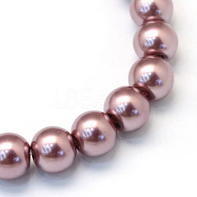 Baking Paint Pearlized Glass Pearl Round Bead Strands HY-Q003-10mm-58-1