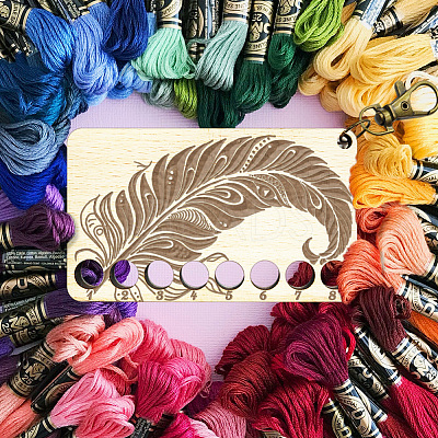  8-Position Wood Embroidery Thread Storage Trays TOOL-WH0056-023-1