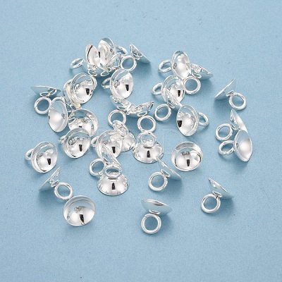 201 Stainless Steel Bead Cap Pendant Bails STAS-L244-27E-S-1