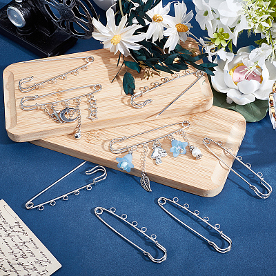 30Pcs Iron Brooch Findings FIND-SC0020-46P-1