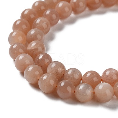 Round Natural Sunstone Beads Strands G-F222-33-8mm-1-1