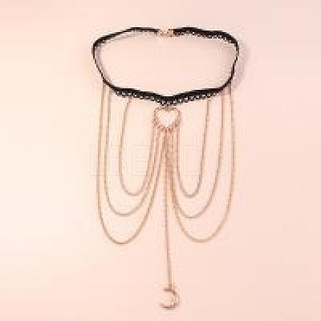 Alloy Rhinestone Sexy Multilayer Tassel Leg Chain WG728BB-05-1