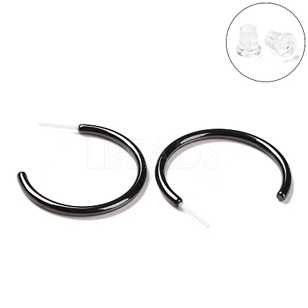 Hypoallergenic Bioceramics Zirconia Ceramic Ring Stud Earrings EJEW-Z023-01G-1