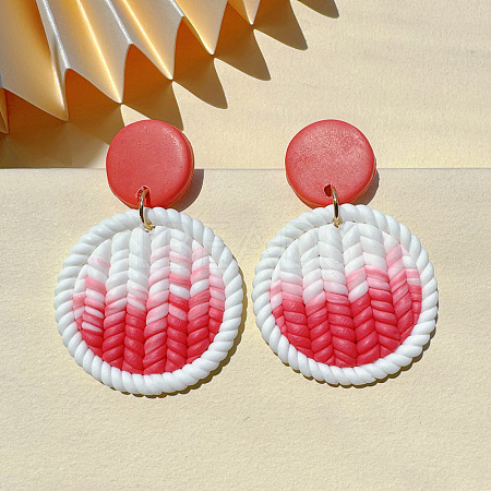 Acrylic & Polymer Clay Dangle Stud Earrings FS-WG68334-04-1