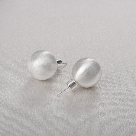 Round Ball Drawbench Brass Ear False Plugs for Women EJEW-G391-24A-S-1