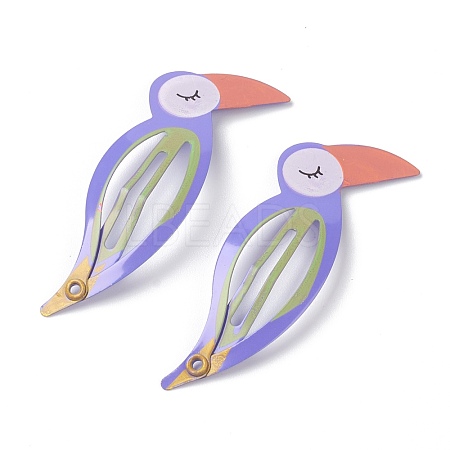 Baking Painted Stainless Iron Snap Hair Clips PHAR-B0002-17-1
