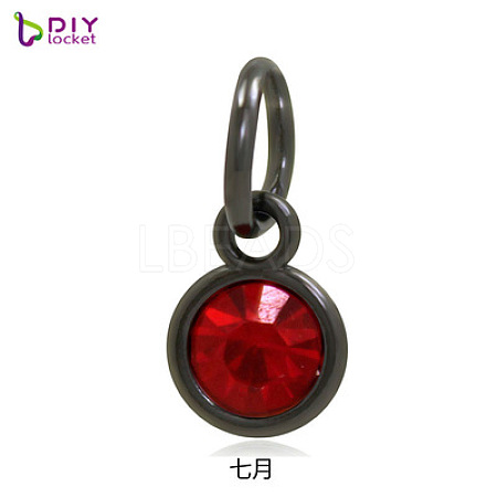 Matte Gunmetal Plated Alloy Glass Rhinestone Pendants PALLOY-TAC0015-02G-1