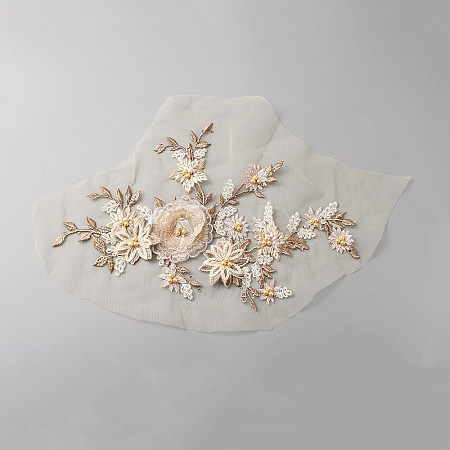 3D Flower Pattern Rayon Embroidery Ornament Accessories DIY-WH0399-52B-1