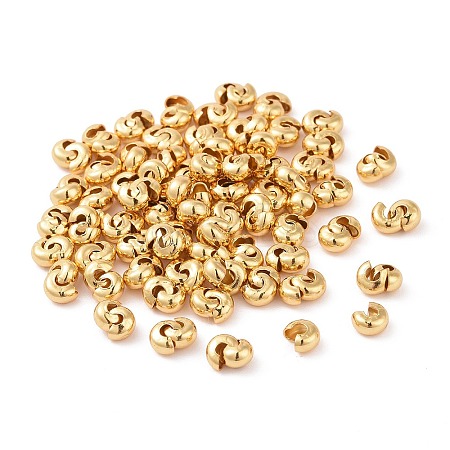 304 Stainless Steel Crimp Beads Covers STAS-P239-34G-02-1