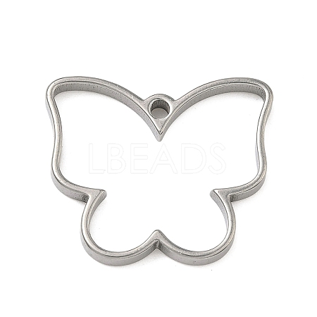 Butterfly 304 Stainless Steel Open Back Bezel Pendants STAS-K279-03B-P-1