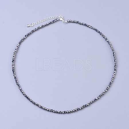 Terahertz Stone Beaded Necklaces NJEW-K114-A-A22-1