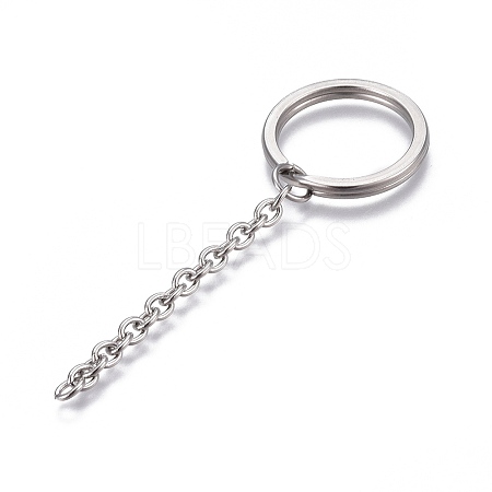 Tarnish Resistant 304 Stainless Steel Split Key Ring Clasps LS-STAS-L226-009B-1