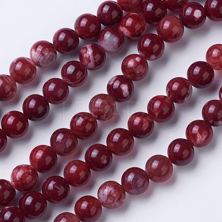 Natural Agate Beads Strands G-G754-04-6mm-1
