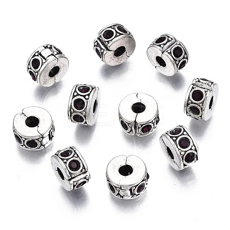 Brass Rhinestone European Clasps KK-N291-01AS-08-1