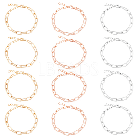 Alloy Paperclip Chain Bracelets BJEW-NB0001-02-RS-1