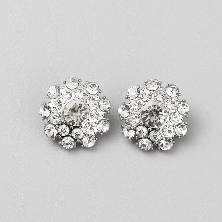 1-Hole Alloy Shank Buttons BUTT-WH0001-08-1