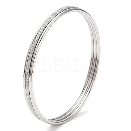 Non-Tarnish 3Pcs 304 Stainless Steel Plain Bangles Set BJEW-G684-02A-P-1